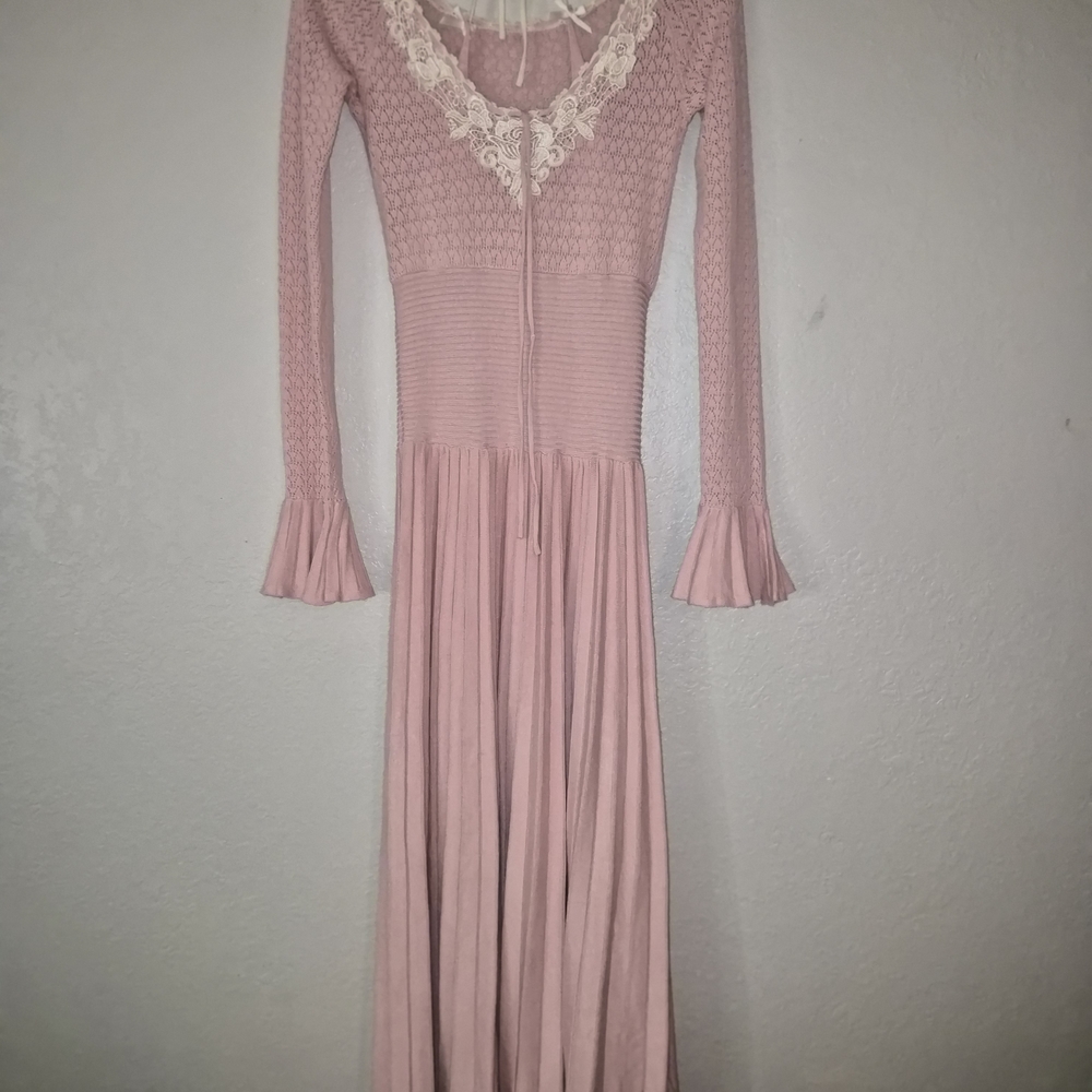 LACEMADE - Symphony of Blossom Knit Lace-Trimmed Dress